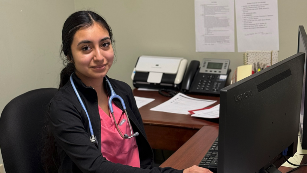 Alumni Catlin Torres working at Belmont Medical Associates clinic